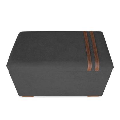 Imagem de Recamier Puff Baú Decorativo Funcional Organizador no Boucle com Cinto em material sintético Caramelo