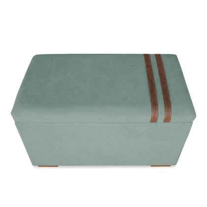 Imagem de Recamier Puff Baú Decorativo Funcional Organizador no Boucle com Cinto em material sintético Caramelo