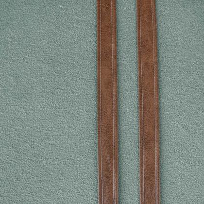 Imagem de Recamier Puff Baú Decorativo Funcional Organizador no Boucle com Cinto em material sintético Caramelo