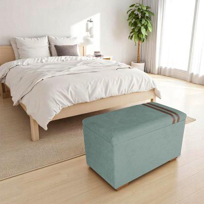 Imagem de Recamier Puff Baú Decorativo Funcional Organizador no Boucle com Cinto em material sintético Caramelo