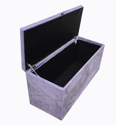 Imagem de Recamier puff baú estofado 1 metro - lilás