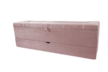 Imagem de Recamier puff baú sapateira e gaveta 1,58 cm para cama queen size - rose claro
