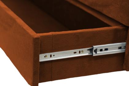 Imagem de Recamier puff baú sapateira e gaveta 1,58 cm para cama queen size - terracota