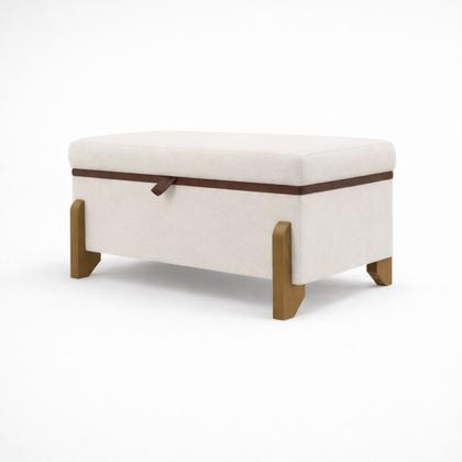 Imagem de Recamier Puff Baú Sapateira Organizador Para Briquedos Cobertor Cama Quarto Solteiro 100 cm Versallies Bouclé