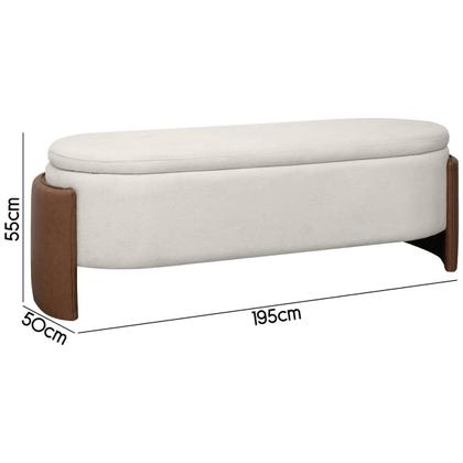 Imagem de Recamier Sapateira Baú Império King Size 195cm Bouclê Facto - SOFA STORE
