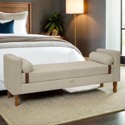 Imagem de Recamier Sapateira Baú Pietro para Cama Box King Size 195cm Bouclê - SOFA STORE