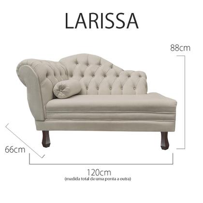 Imagem de Recamier Sofá Direito Larissa 120cm Sala Corano Bege - INCASA DECOR