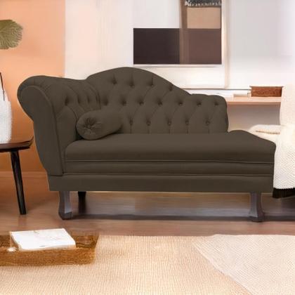 Imagem de Recamier Sofá Direito Larissa 120cm Sala Corano Marrom - INCASA DECOR