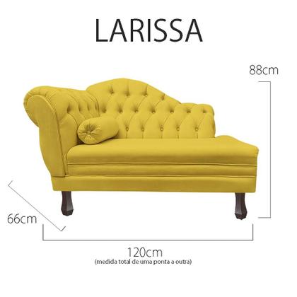 Imagem de Recamier Sofá Direito Larissa 120cm Sala Suede Amarelo - INCASA DECOR