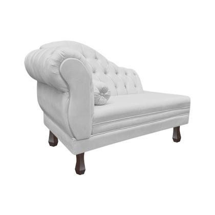 Imagem de Recamier Sofá Direito Larissa 120cm Sala Suede Branco - INCASA DECOR