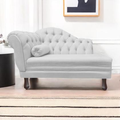 Imagem de Recamier Sofá Direito Larissa 120cm Sala Suede Branco - INCASA DECOR