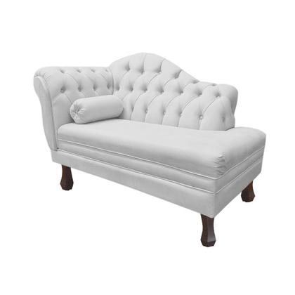 Imagem de Recamier Sofá Direito Larissa 120cm Sala Suede Branco - INCASA DECOR