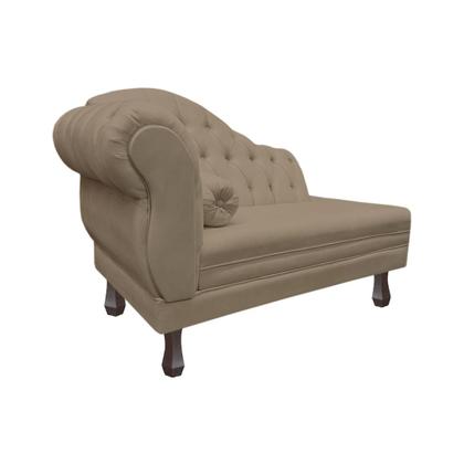 Imagem de Recamier Sofá Direito Larissa 120cm Sala Suede Cappuccino - INCASA DECOR