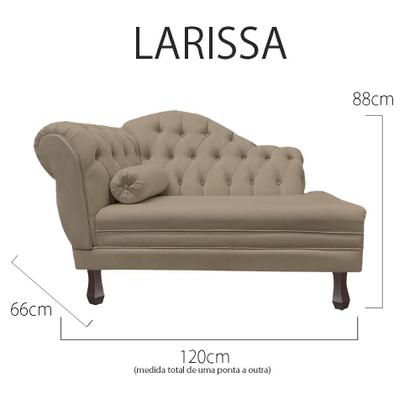 Imagem de Recamier Sofá Direito Larissa 120cm Sala Suede Cappuccino - INCASA DECOR