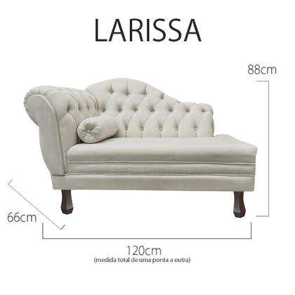 Imagem de Recamier Sofá Direito Larissa 120cm Sala Suede Marfim - INCASA DECOR