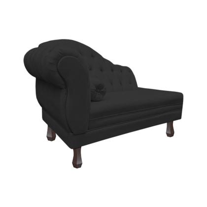 Imagem de Recamier Sofá Direito Larissa 120cm Sala Suede Preto - INCASA DECOR