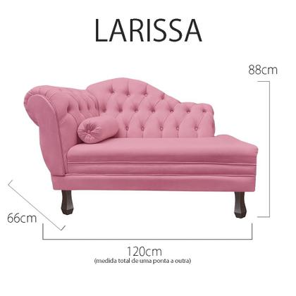 Imagem de Recamier Sofá Direito Larissa 120cm Sala Suede Rosa Barbie - INCASA DECOR