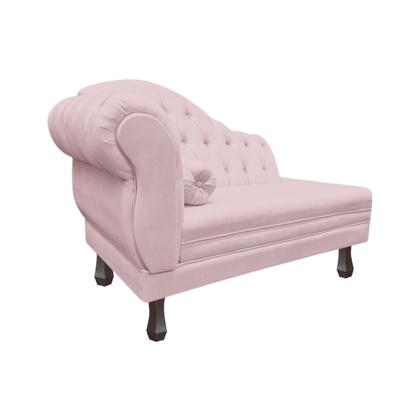 Imagem de Recamier Sofá Direito Larissa 120cm Sala Suede Rosa Bebe - INCASA DECOR