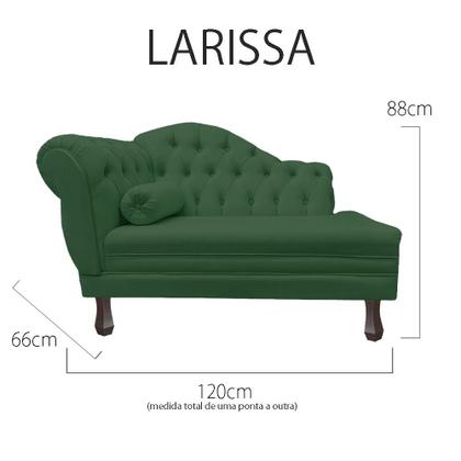 Imagem de Recamier Sofá Direito Larissa 120cm Sala Suede Verde - INCASA DECOR