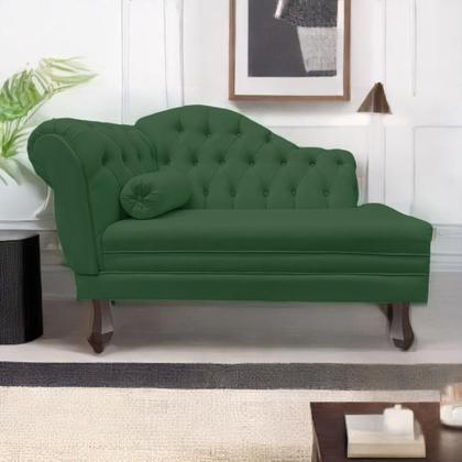 Imagem de Recamier Sofá Direito Larissa 120cm Sala Suede Verde - INCASA DECOR