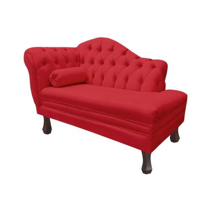 Imagem de Recamier Sofá Direito Larissa 120cm Sala Suede Vermelho - INCASA DECOR