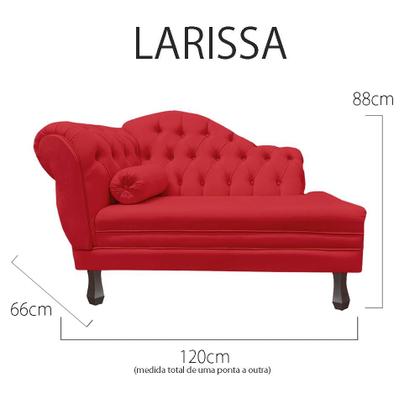 Imagem de Recamier Sofá Direito Larissa 120cm Sala Suede Vermelho - INCASA DECOR