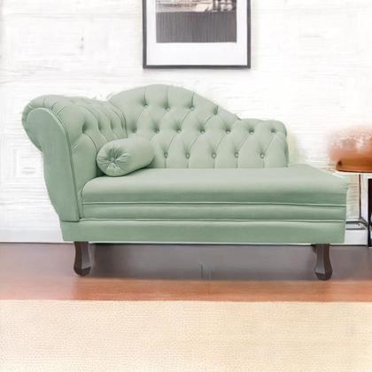 Imagem de Recamier Sofá Direito Larissa 120cm Sala Veludo Acqua - INCASA DECOR