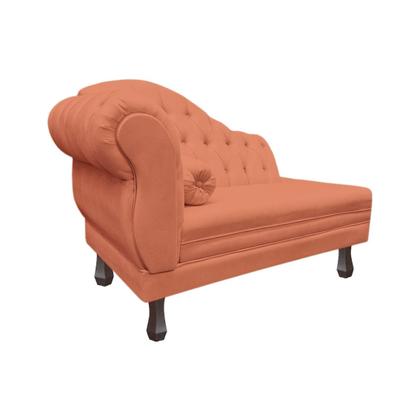 Imagem de Recamier Sofá Direito Larissa 120cm Sala Veludo Coral - INCASA DECOR