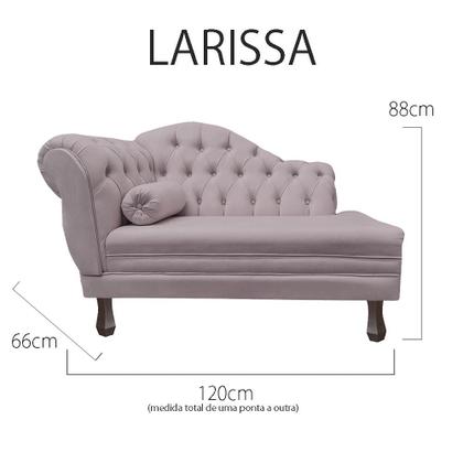 Imagem de Recamier Sofá Direito Larissa 120cm Sala Veludo Rose - INCASA DECOR