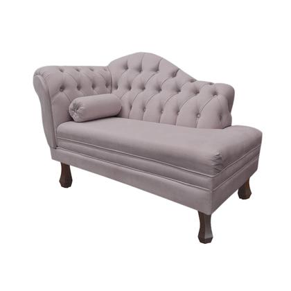 Imagem de Recamier Sofá Direito Larissa 120cm Sala Veludo Rose - INCASA DECOR