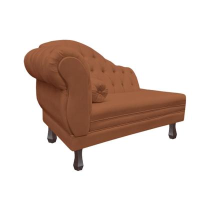 Imagem de Recamier Sofá Direito Larissa 120cm Sala Veludo Terracota - INCASA DECOR