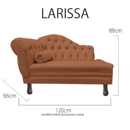 Imagem de Recamier Sofá Direito Larissa 120cm Sala Veludo Terracota - INCASA DECOR