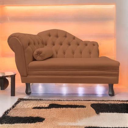 Imagem de Recamier Sofá Direito Larissa 120cm Sala Veludo Terracota - INCASA DECOR