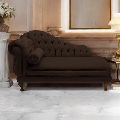 Imagem de Recamier Sofá Direito Larissa 150cm Sala Suede Marrom - INCASA DECOR