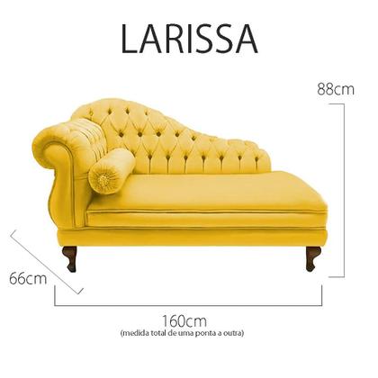 Imagem de Recamier Sofá Direito Larissa 160cm Sala Corano Amarelo - INCASA DECOR