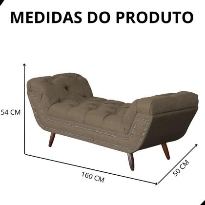 Imagem de Recamier Sofá Divã Namoradeira Sienna 160 cm Queen  Linho