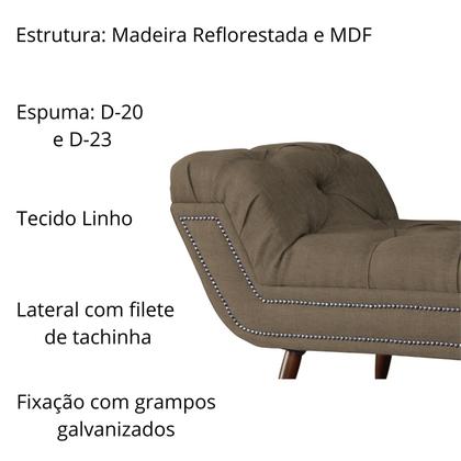 Imagem de Recamier Sofá Divã Namoradeira Sienna 160 cm Queen  Linho