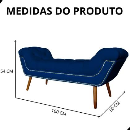 Imagem de Recamier Sofá Divã Namoradeira Sienna 160cm Queen Suede