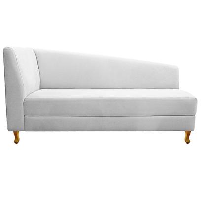 Imagem de Recamier Valéria 140cm Lado Direito Suede Branco - Doce Sonho Móveis