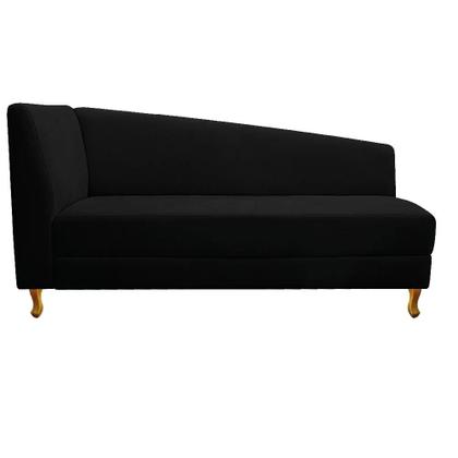 Imagem de Recamier Valéria 160cm Lado Direito de Quem Senta Sala de Estar Corano Preto - INCASA DECOR