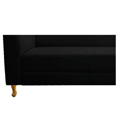 Imagem de Recamier Valéria 160cm Lado Direito de Quem Senta Sala de Estar Corano Preto - INCASA DECOR