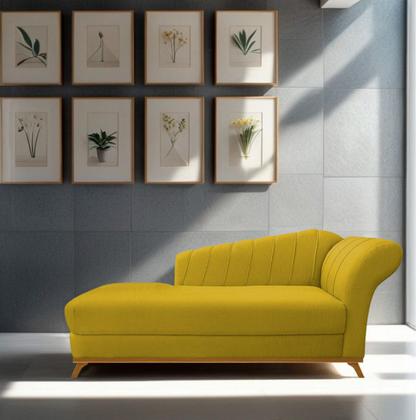Imagem de Recamier Vanessa 185cm Lado Esquerdo Suede Amarelo - Amarena Móveis