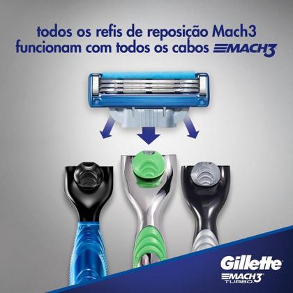 Imagem de Recarga Gillette Carga Refil Mach3 Cartucho Regular Mach 3 Gilete  Kit com 3 embalagens com 2 unidades cada (Total de 6