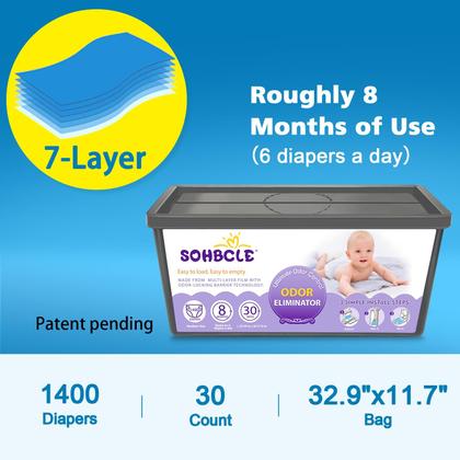 Imagem de Recargas de baldes de fraldas compatíveis com SOHBCLE com Genie Easy Roll