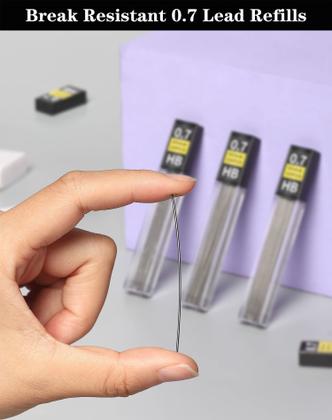 Imagem de Recargas de chumbo Lifreer 0,7 mm (1080 unidades) com 2 borrachas HB