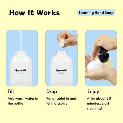 Imagem de Recargas de comprimidos de sabonete espumante para mãos, pacote com 12 unidades de 960 ml - flowcheer
