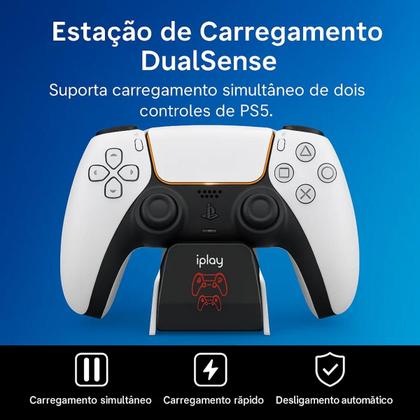 Imagem de Recarregador Duplo Play5 Usb-c 2 Portas Simultaneas