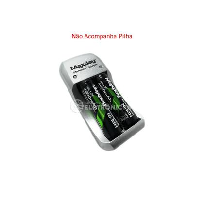 Imagem de Recarregador Portátil de 2 Pilhas AA E AAA ou 1 Bateria de 9V Recarregável - MD812B