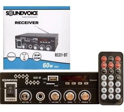 Imagem de Receiver Amplificador Potencia 2 Canais Som Ambiente Rc01 Bt