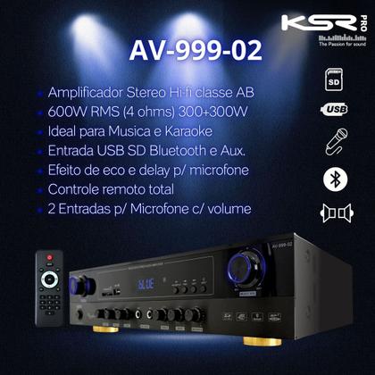 Imagem de Receiver home Amplificador Ambiente 600w ksr av999 com optico